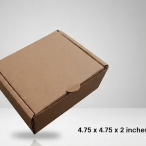 Imported Kraft E-commerce Box – 4.75 × 4.75 × 2 Inches – Perfect for Jewelry & Gifts