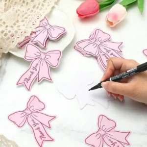 Pink Bow Mini Thank You Cards – Premium Aesthetic Packaging Cards