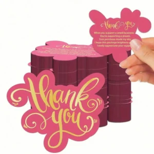 Pink Matte Thank You Cards