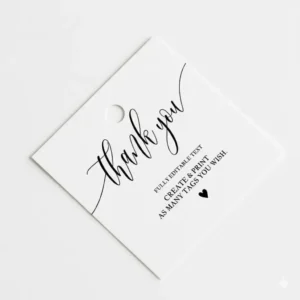 50 Custom Square Tags with Punch Hole – Single Side Printing